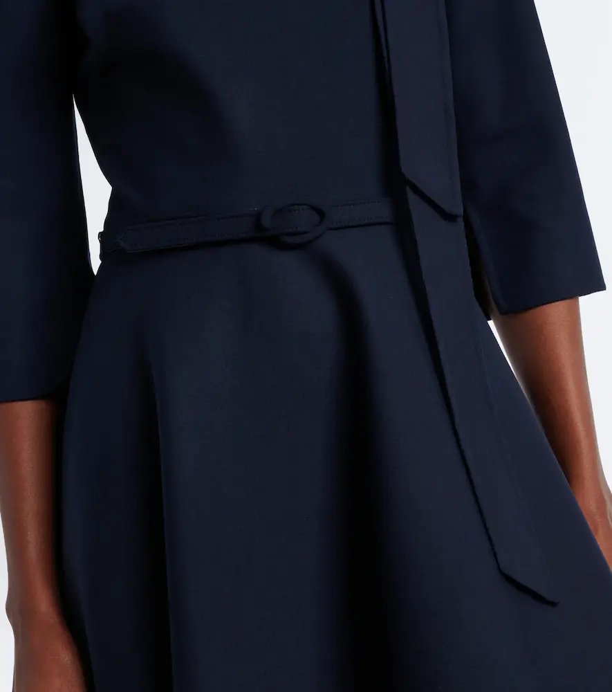 Oscar de la Renta Belted tie-neck wool-blend midi dress | Thumbnail 3 Oscar de la Renta Belted tie-neck wool-blend midi dress | Thumbnail 3