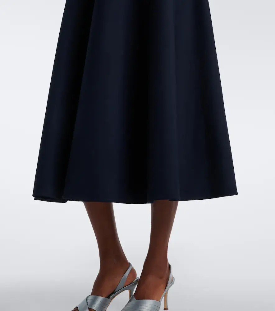Oscar de la Renta Belted tie-neck wool-blend midi dress | Thumbnail 4 Oscar de la Renta Belted tie-neck wool-blend midi dress | Thumbnail 4