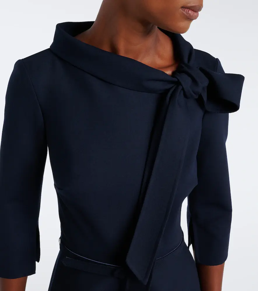 Oscar de la Renta Belted tie-neck wool-blend midi dress | Thumbnail 6 Oscar de la Renta Belted tie-neck wool-blend midi dress | Thumbnail 6