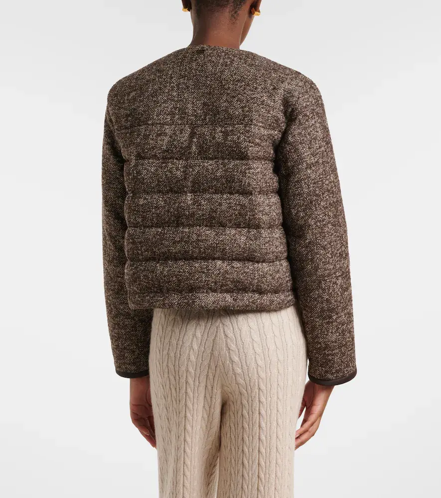 AGNONA Cropped wool-blend puffer jacket | Thumbnail 2