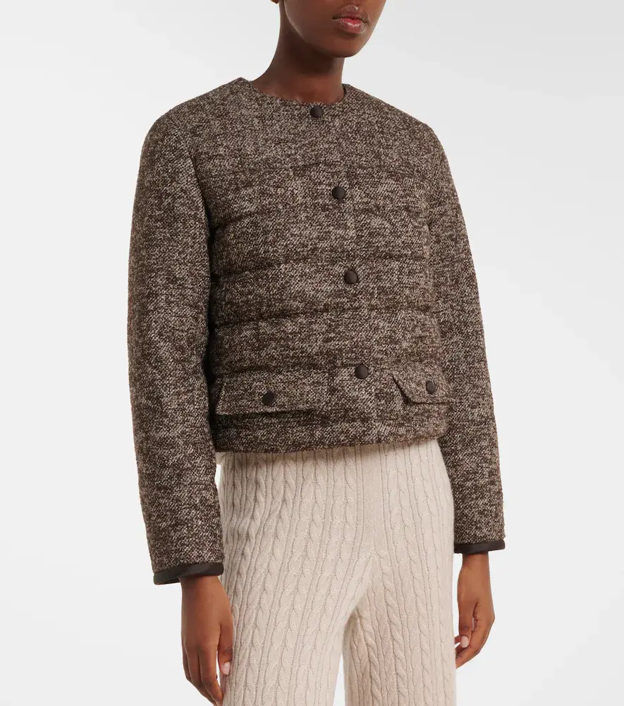 AGNONA Cropped wool-blend puffer jacket | Thumbnail 4