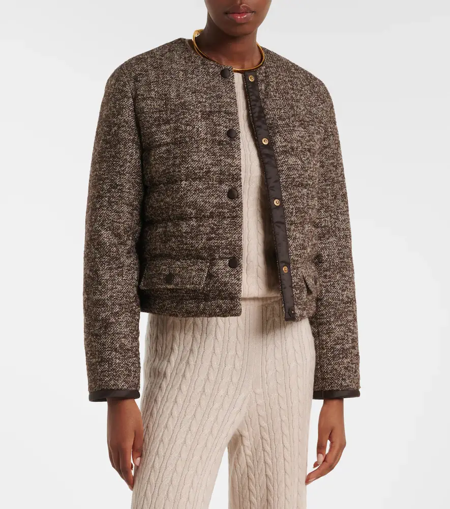 AGNONA Cropped wool-blend puffer jacket | Thumbnail 6