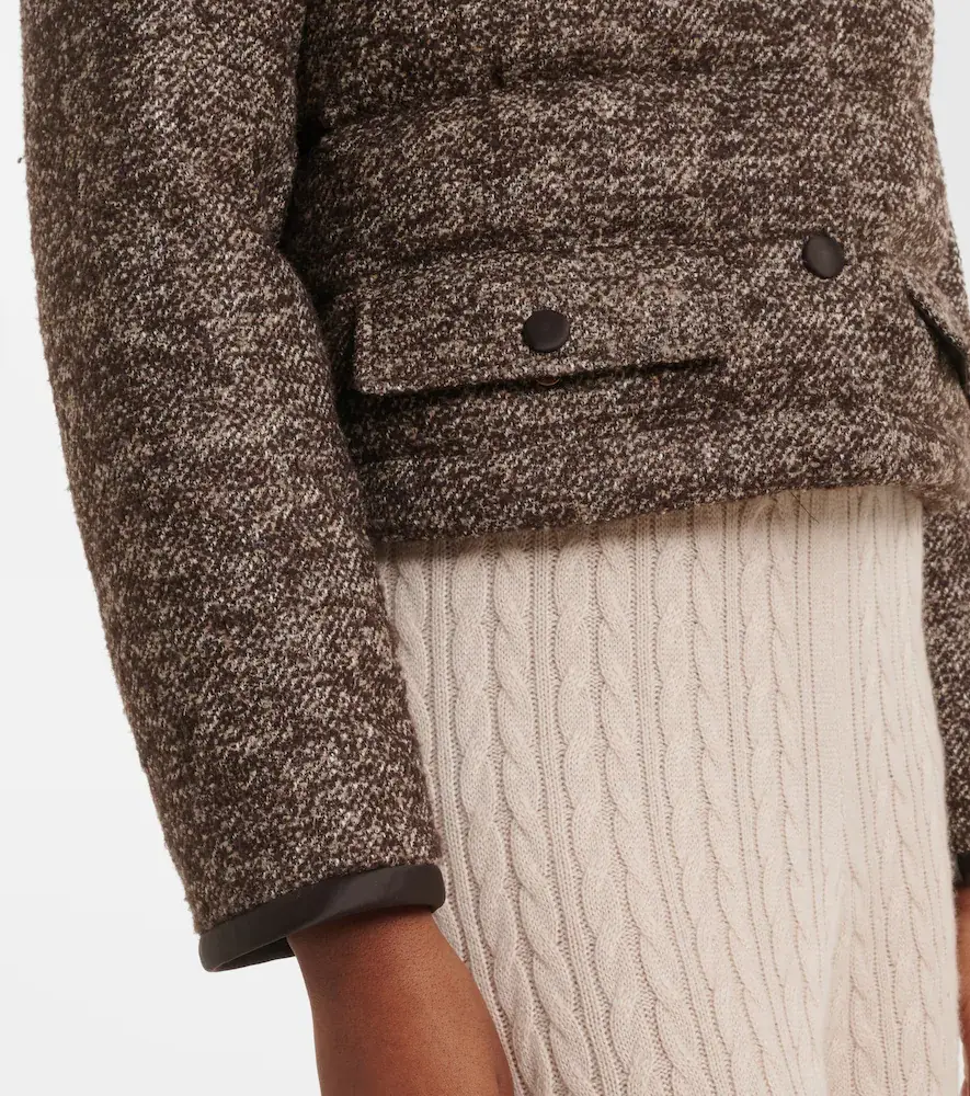 AGNONA Cropped wool-blend puffer jacket | Thumbnail 7