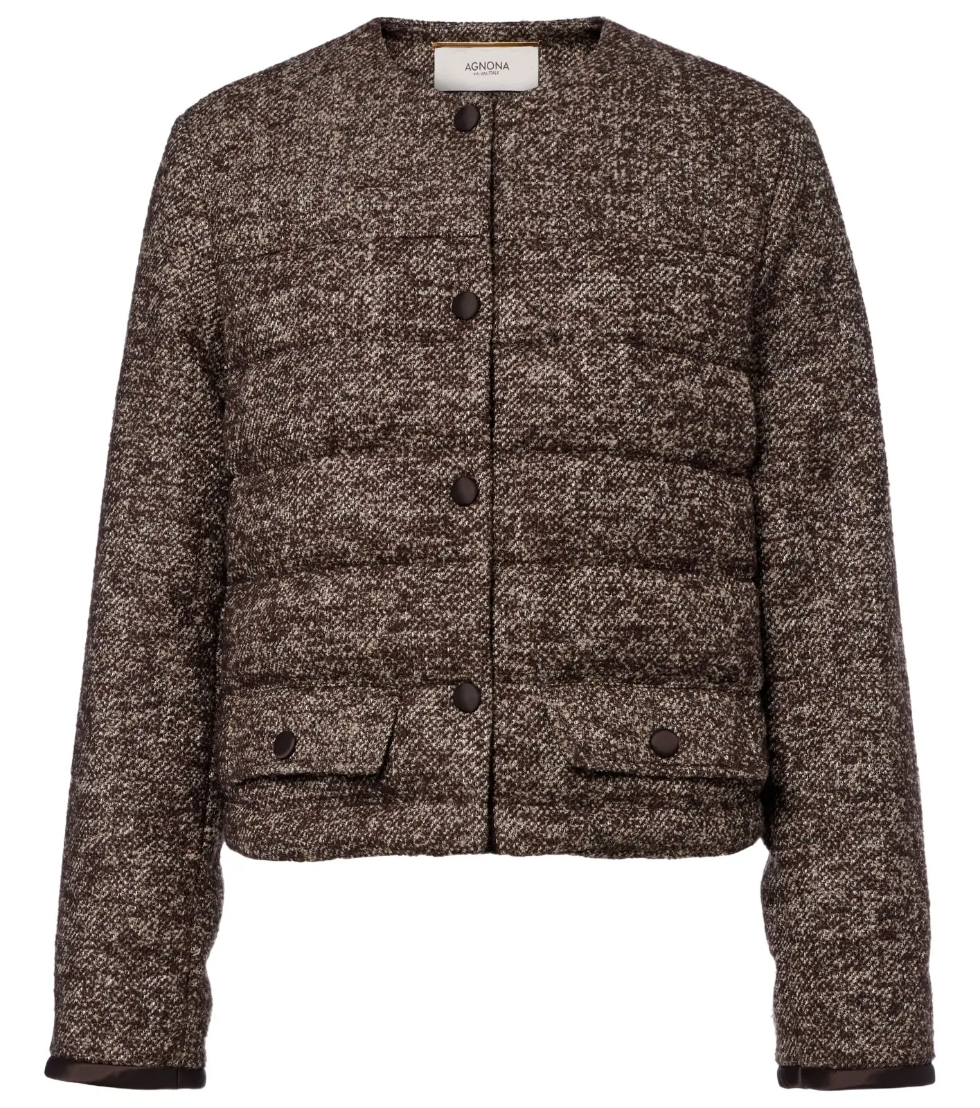 AGNONA Cropped wool-blend puffer jacket