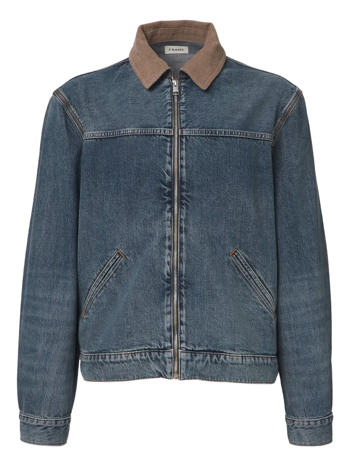 Frame Corduroy-trimmed denim jacket