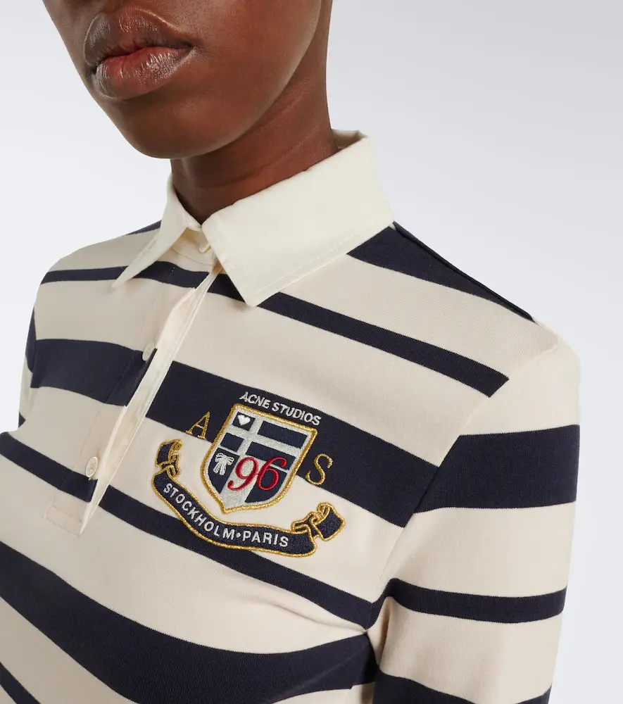 Acne Studios Striped cotton-blend jersey polo dress | Thumbnail 4 Acne Studios Striped cotton-blend jersey polo dress | Thumbnail 4