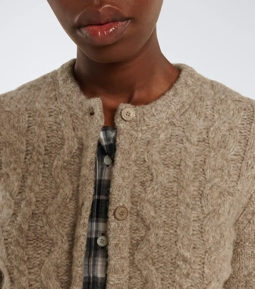 Acne Studios Layered alpaca, yak and wool-blend cardigan | Thumbnail 4