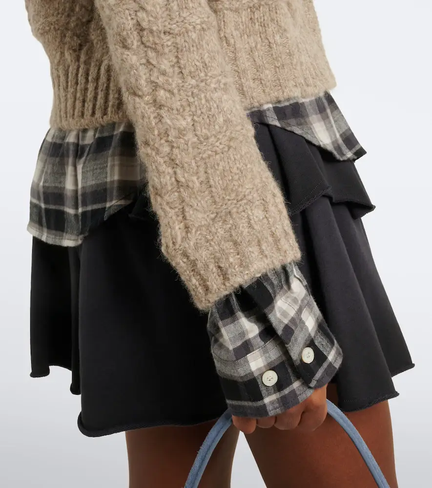 Acne Studios Layered alpaca, yak and wool-blend cardigan | Thumbnail 6
