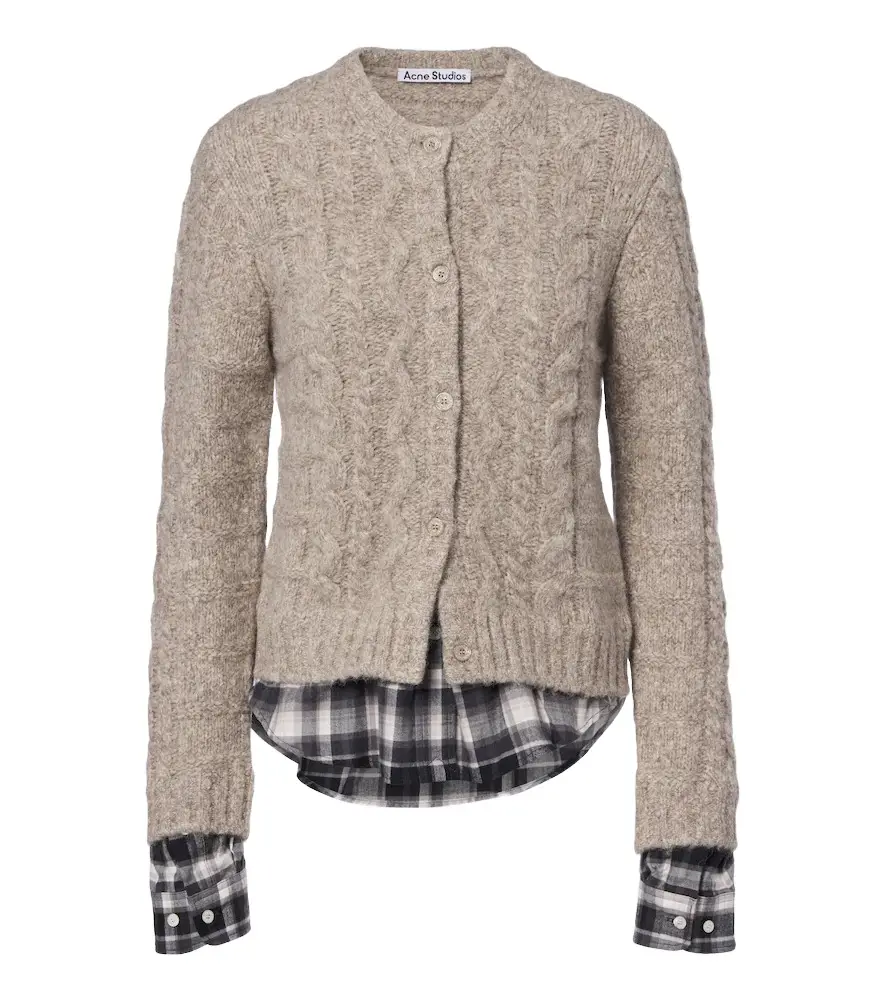Acne Studios Layered alpaca, yak and wool-blend cardigan | Image 1 Acne Studios Layered alpaca, yak and wool-blend cardigan | Image 1