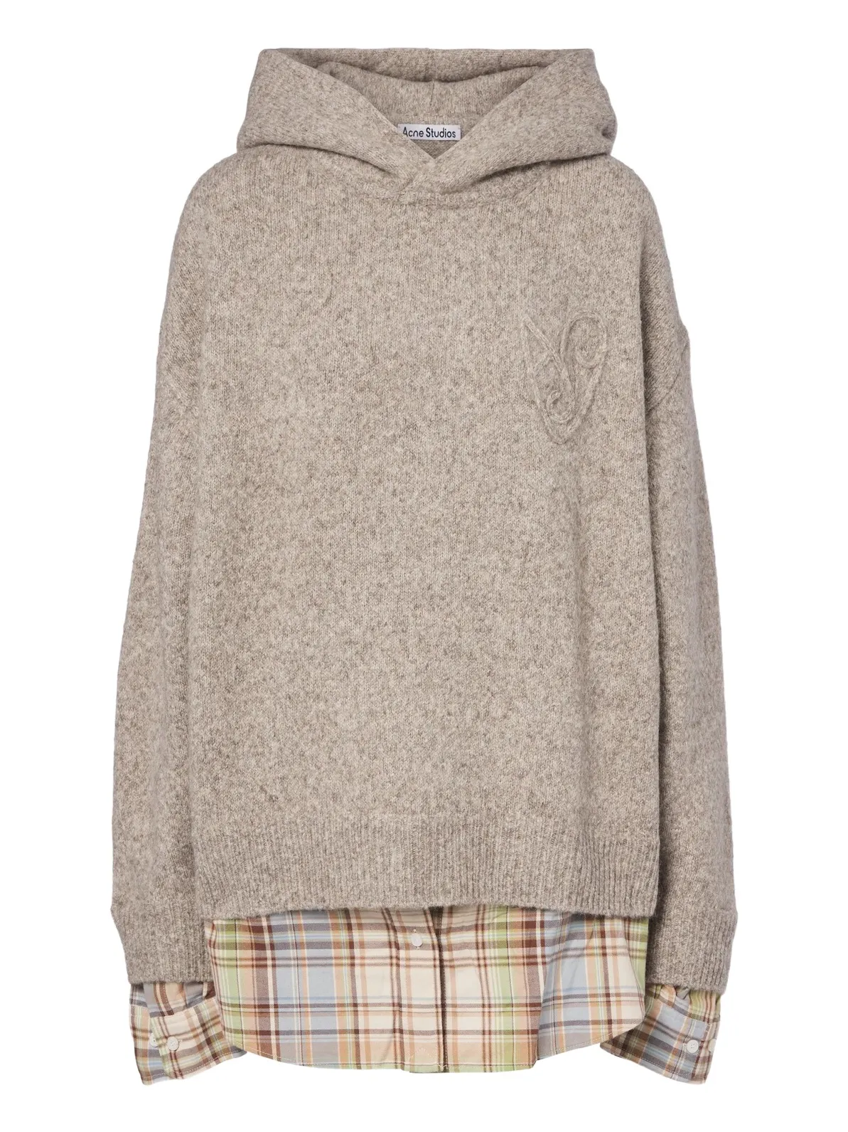 Acne Studios Layered alpaca, yak and wool-blend hoodie