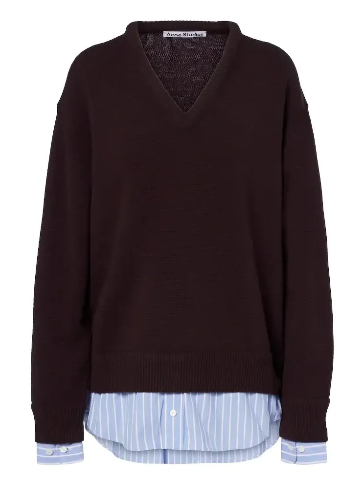 Layered wool sweater