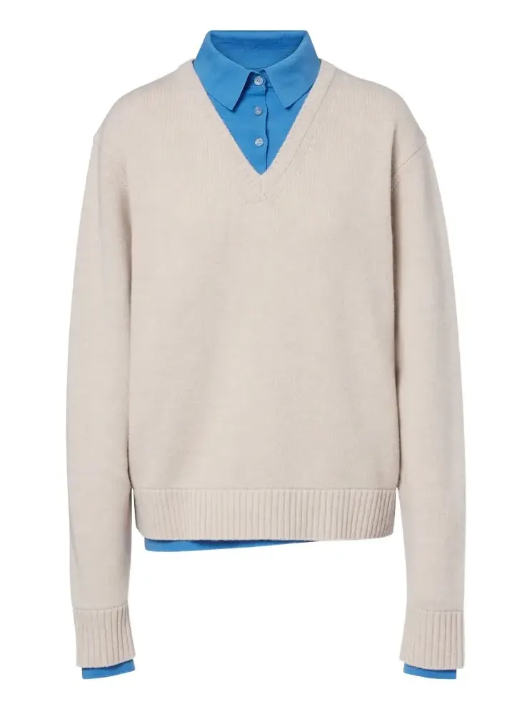 Layered wool sweater