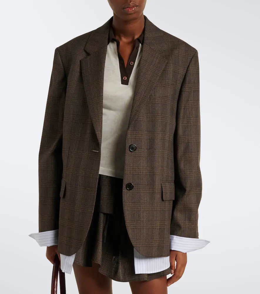 Acne Studios Checked wool-blend blazer | Thumbnail 3 Acne Studios Checked wool-blend blazer | Thumbnail 3