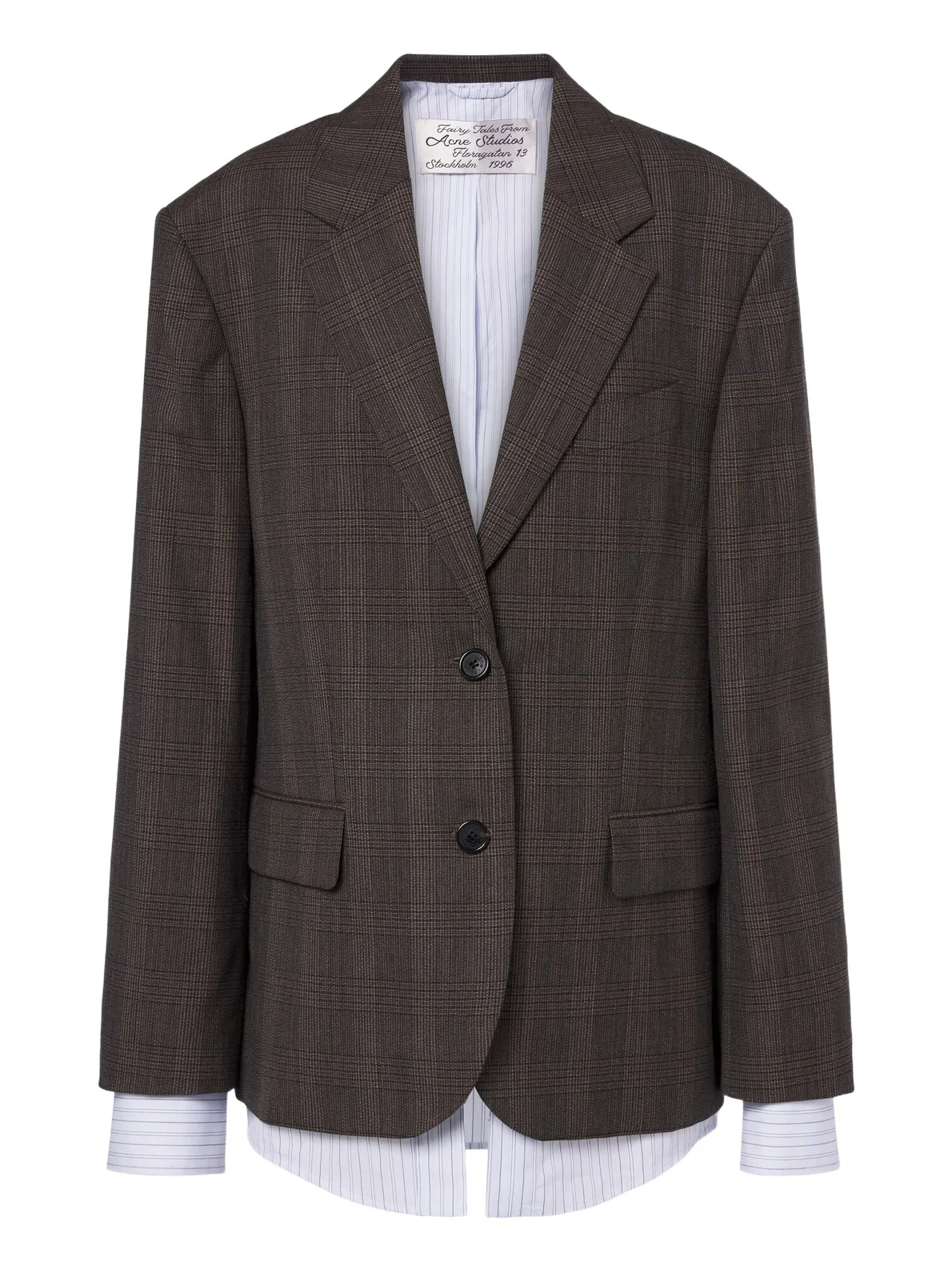 Checked wool-blend blazer Checked wool-blend blazer