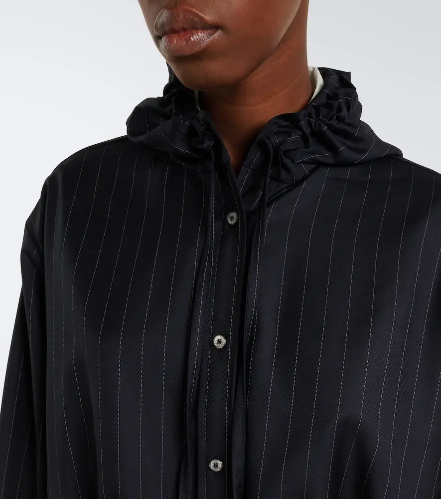 Acne Studios Pinstripe hooded wool jacket | Thumbnail 5