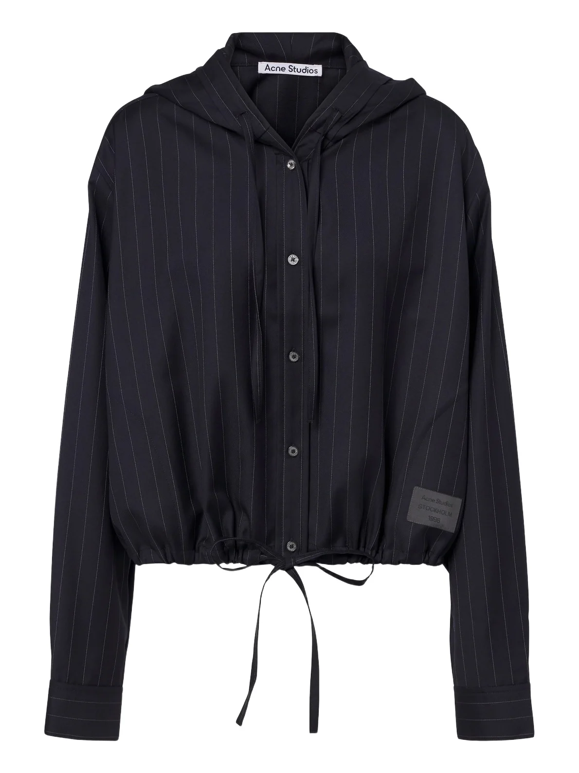 Acne Studios Pinstripe hooded wool jacket