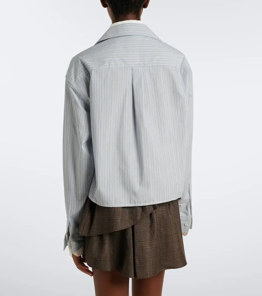 Acne Studios Striped cropped cotton poplin shirt | Thumbnail 3 Acne Studios Striped cropped cotton poplin shirt | Thumbnail 3