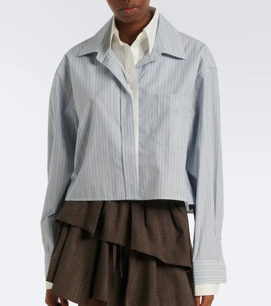 Acne Studios Striped cropped cotton poplin shirt | Thumbnail 4 Acne Studios Striped cropped cotton poplin shirt | Thumbnail 4