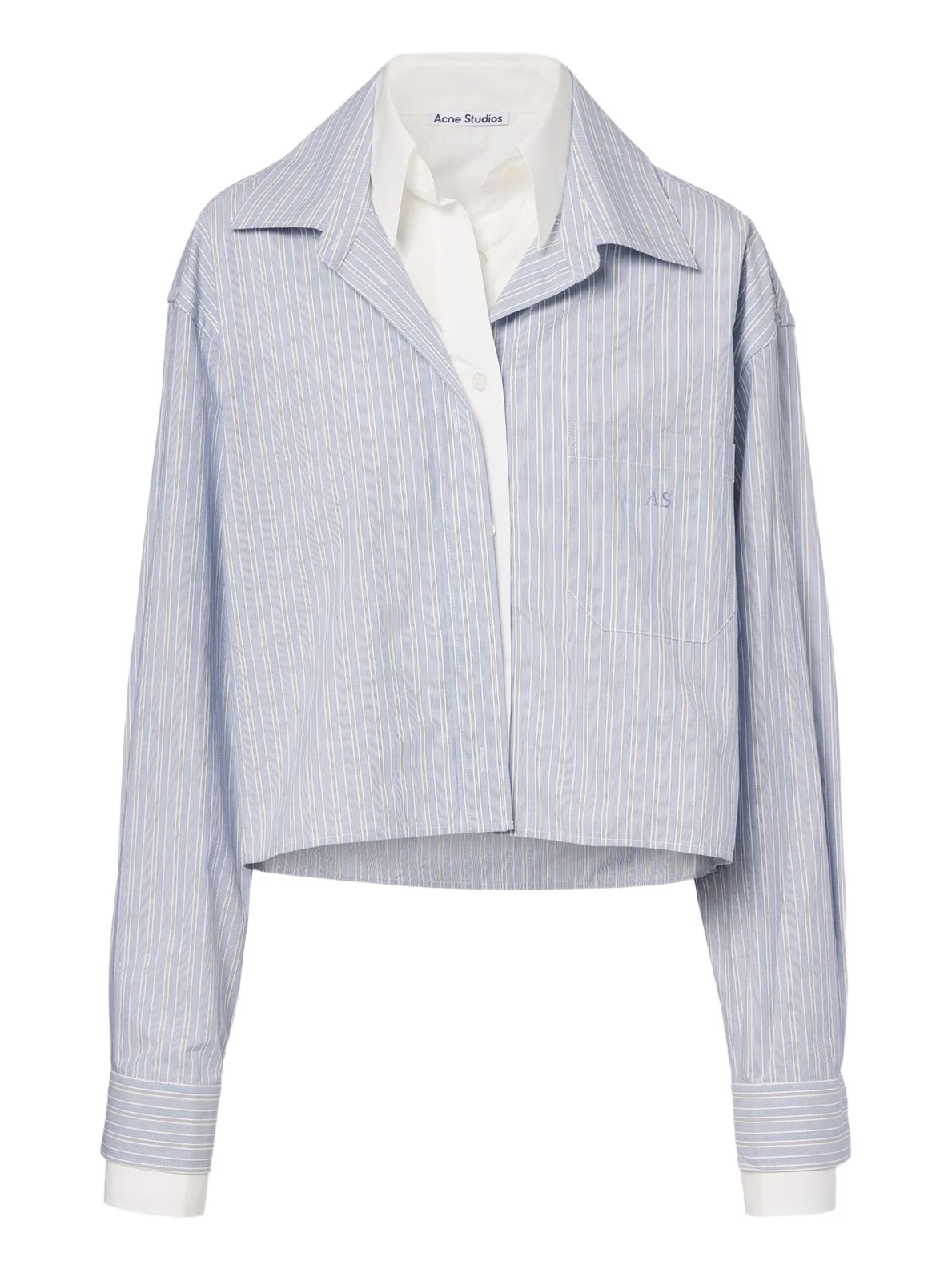 Striped cropped cotton poplin shirt Striped cropped cotton poplin shirt