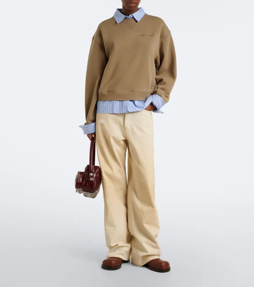 Acne Studios Layered cotton jersey sweatshirt | Thumbnail 3