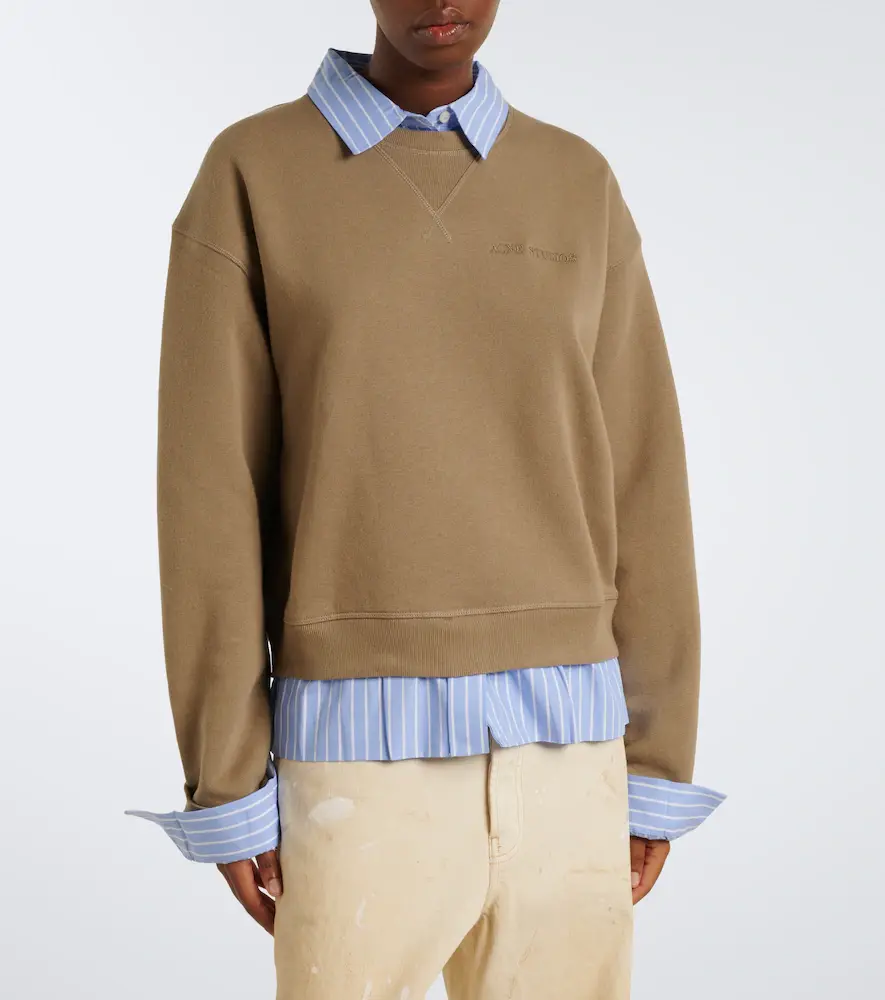 Acne Studios Layered cotton jersey sweatshirt | Thumbnail 5