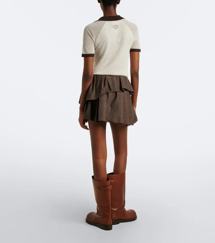 Acne Studios Ruffled checked wool-blend miniskirt | Thumbnail 5 Acne Studios Ruffled checked wool-blend miniskirt | Thumbnail 5