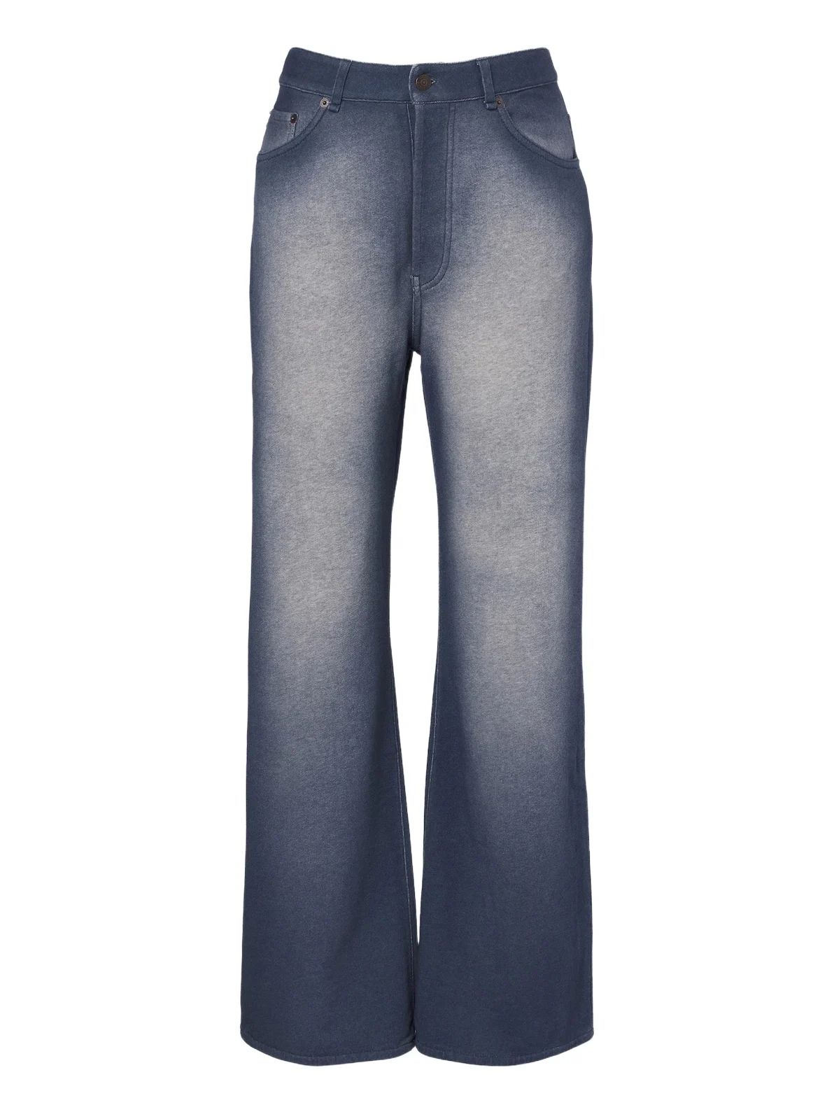 Cotton fleece wide-leg pants