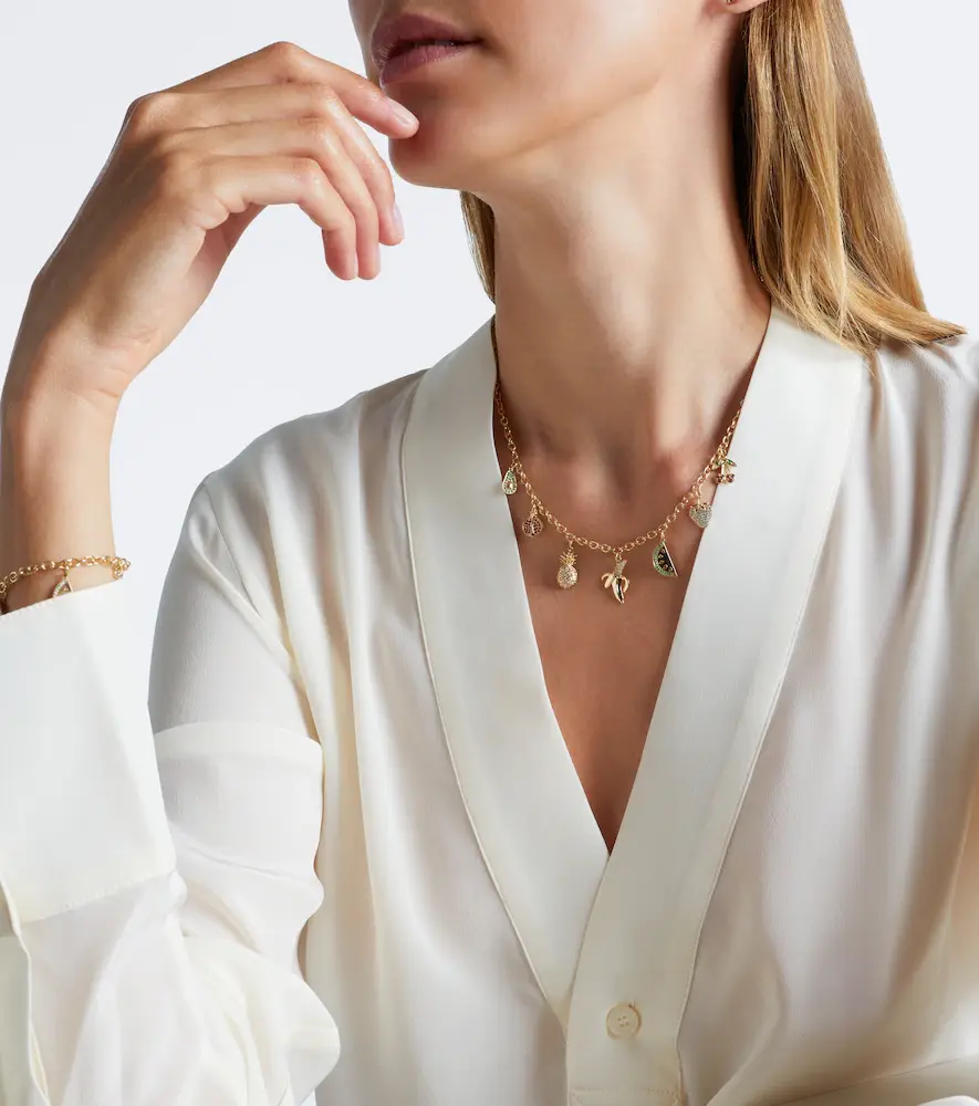 Sydney Evan 14kt gold charm necklace with gemstones | Thumbnail 4 Sydney Evan 14kt gold charm necklace with gemstones | Thumbnail 4