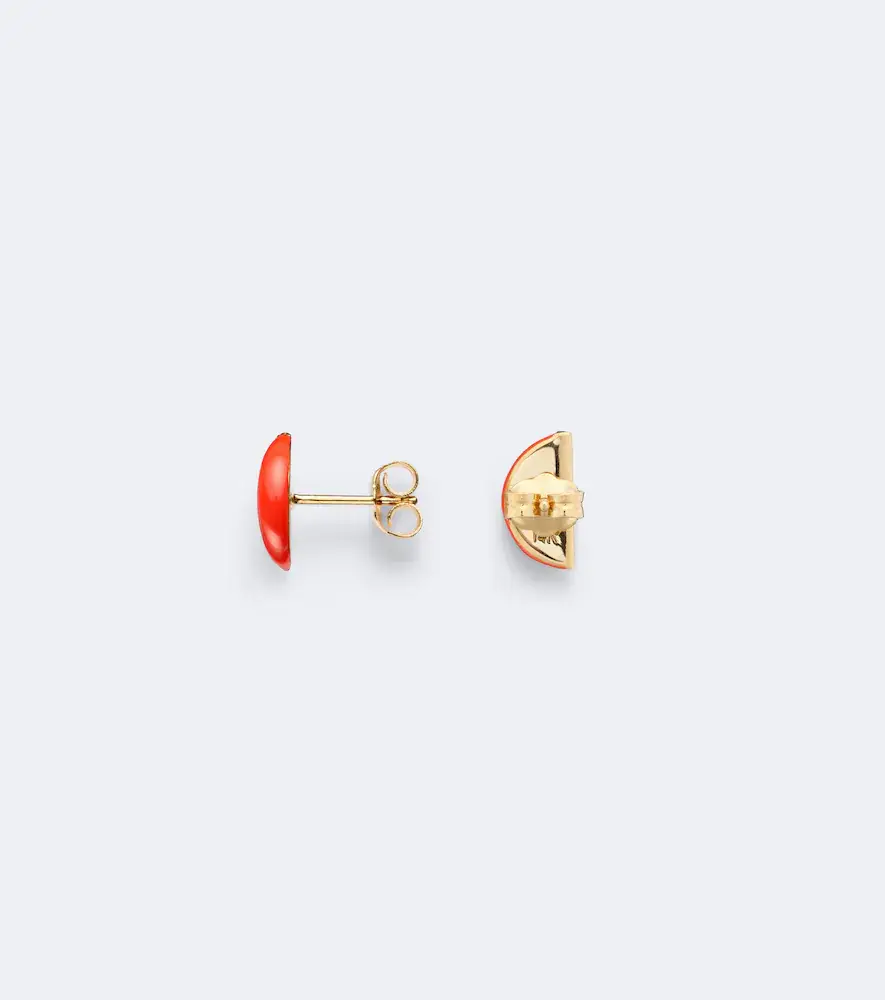 Sydney Evan Orange 14kt gold earrings with sapphires | Thumbnail 2 Sydney Evan Orange 14kt gold earrings with sapphires | Thumbnail 2