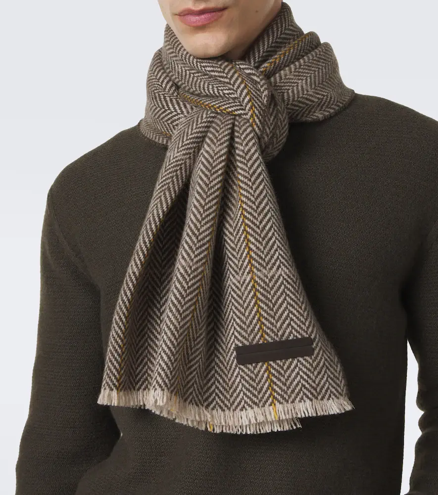 Zegna Herringbone cashmere scarf | Thumbnail 2 Zegna Herringbone cashmere scarf | Thumbnail 2