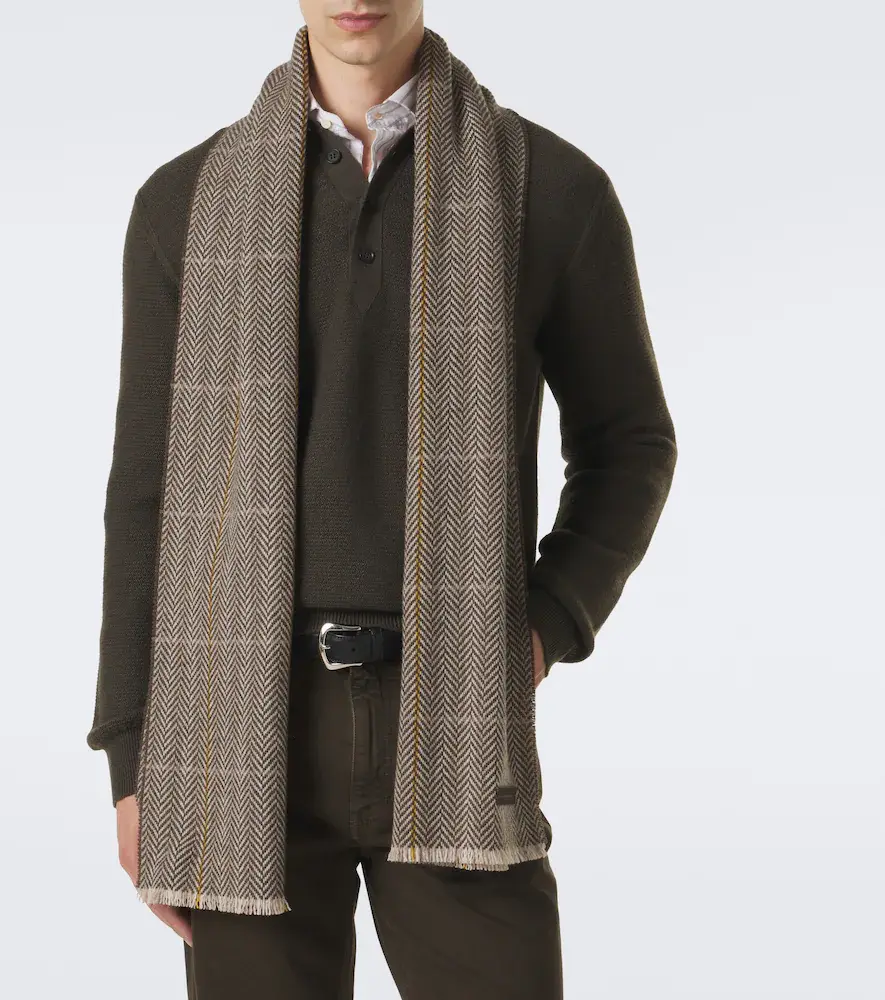 Zegna Herringbone cashmere scarf | Thumbnail 4 Zegna Herringbone cashmere scarf | Thumbnail 4