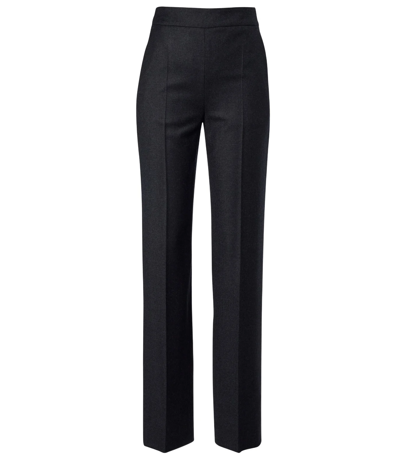 Wool flannel straight pants