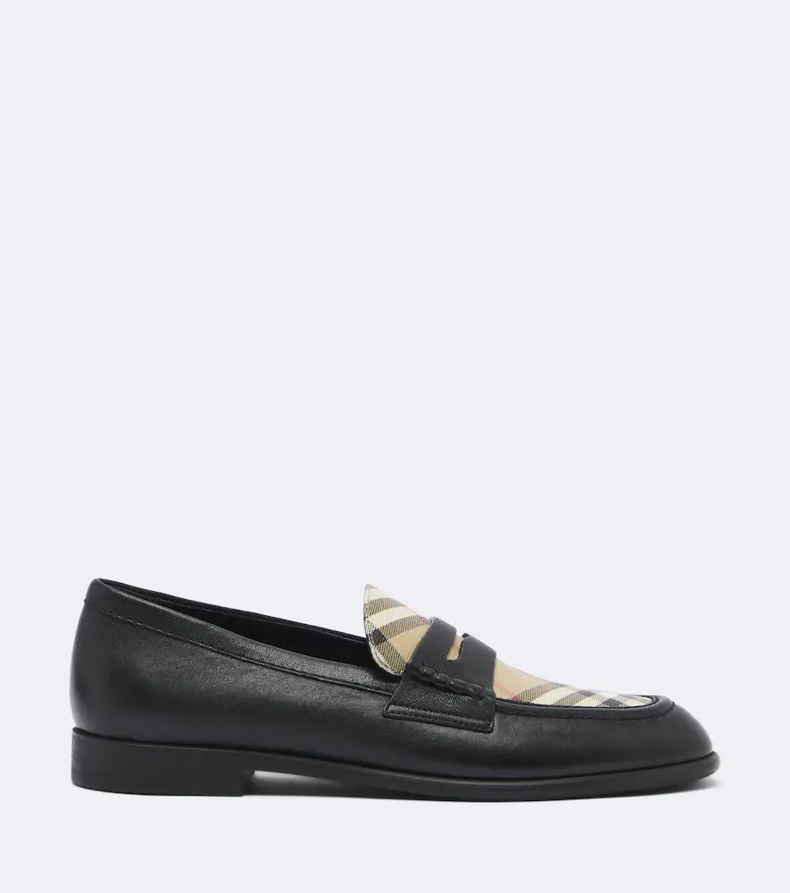 Burberry Check leather penny loafers | Thumbnail 2