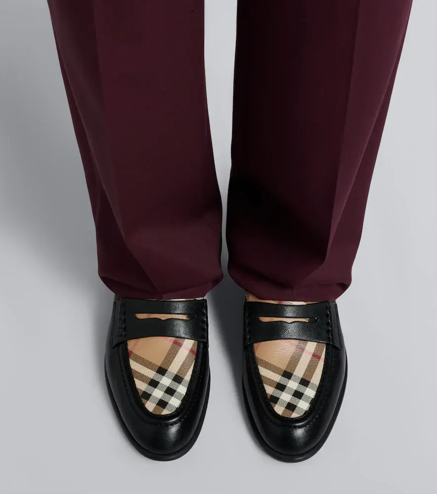 Burberry Check leather penny loafers | Thumbnail 6