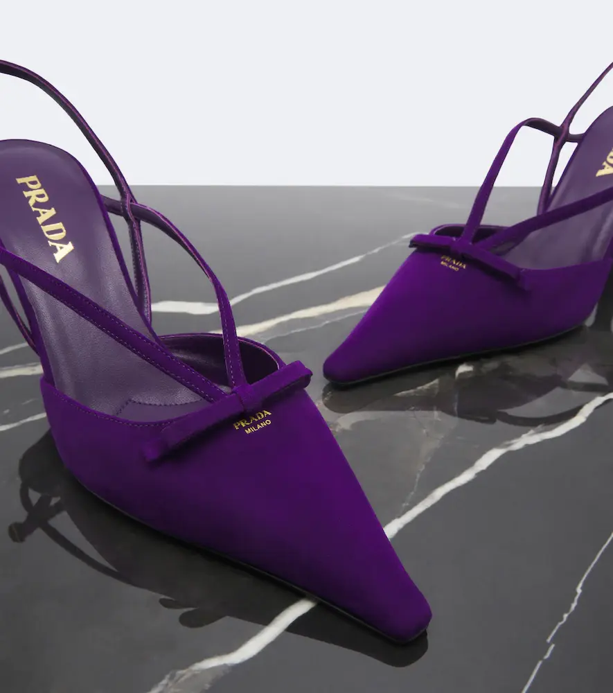 Prada Bow-detail suede slingback pumps | Thumbnail 2