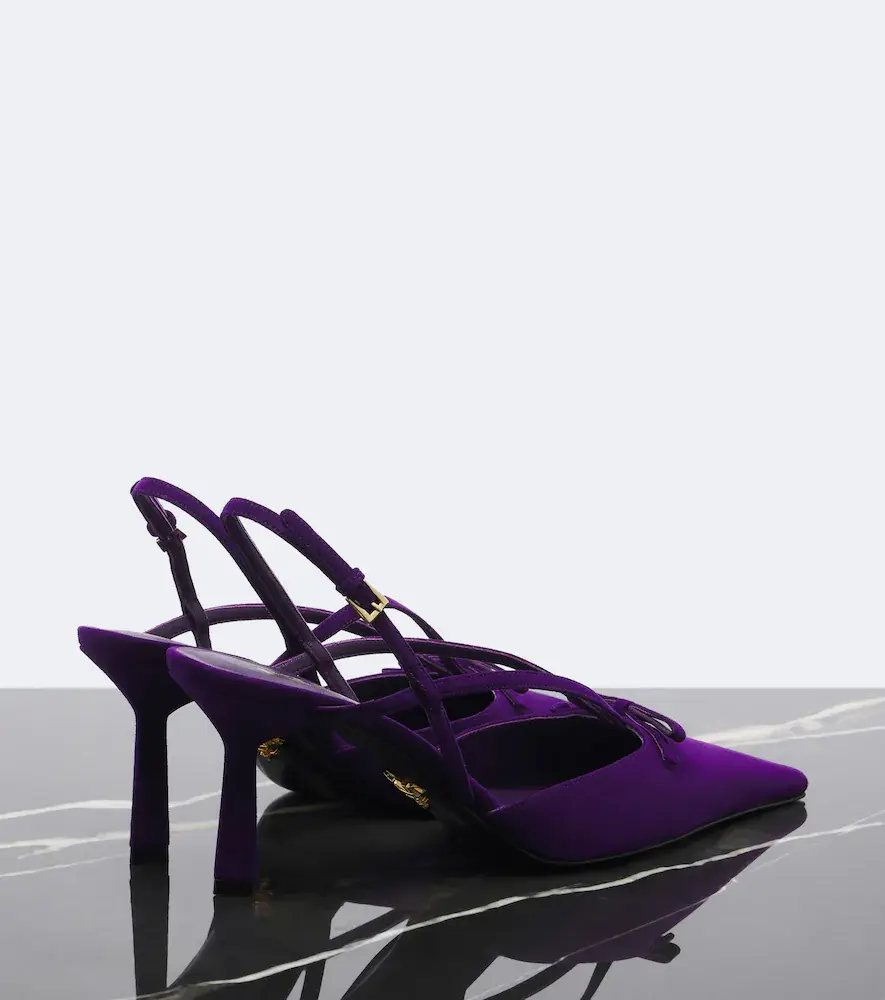 Prada Bow-detail suede slingback pumps | Thumbnail 4