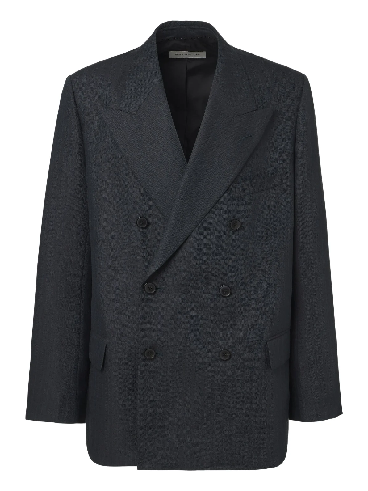 Double-breasted herringbone wool blazer Double-breasted herringbone wool blazer