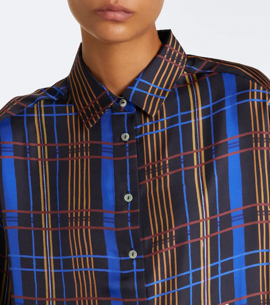 ASCENO Maya checked silk shirt | Thumbnail 3