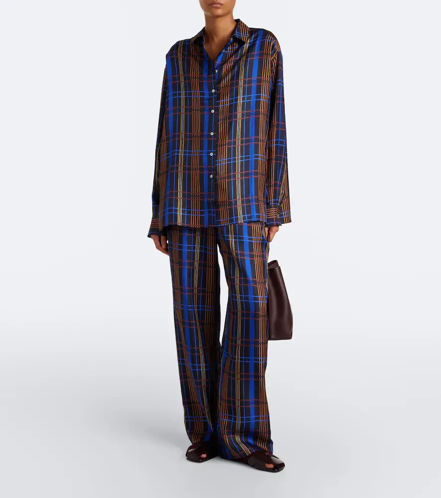 ASCENO Maya checked silk shirt | Thumbnail 4