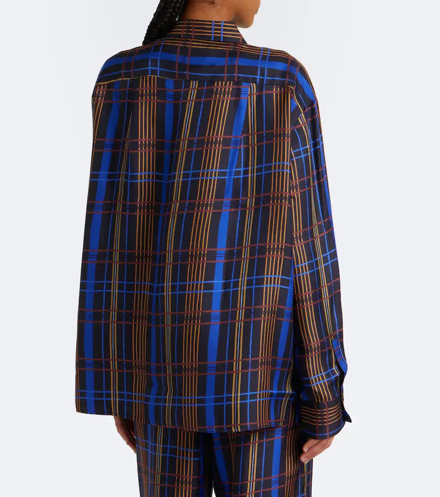 ASCENO Maya checked silk shirt | Thumbnail 5
