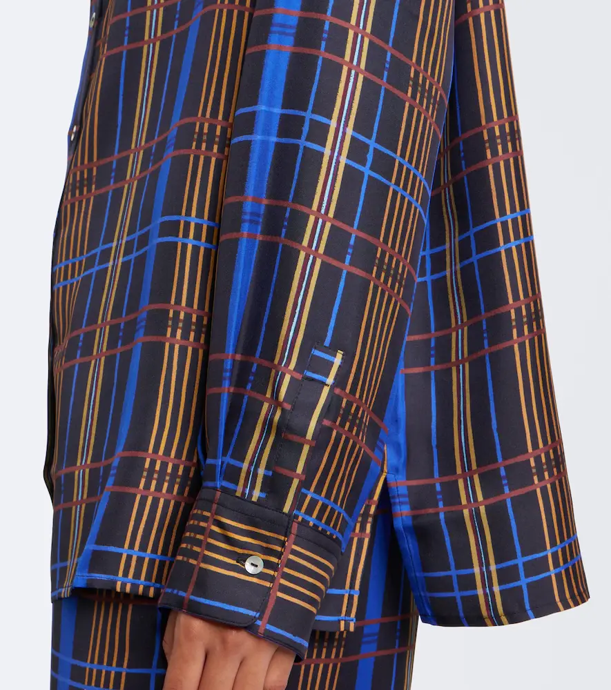 ASCENO Maya checked silk shirt | Thumbnail 6