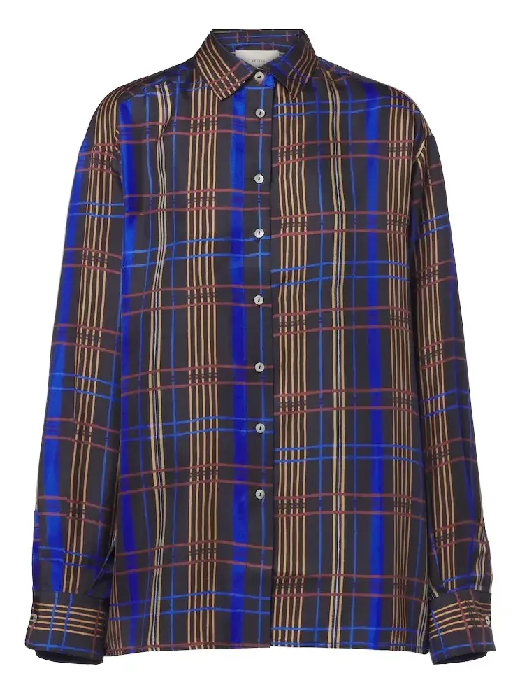 Maya checked silk shirt Maya checked silk shirt