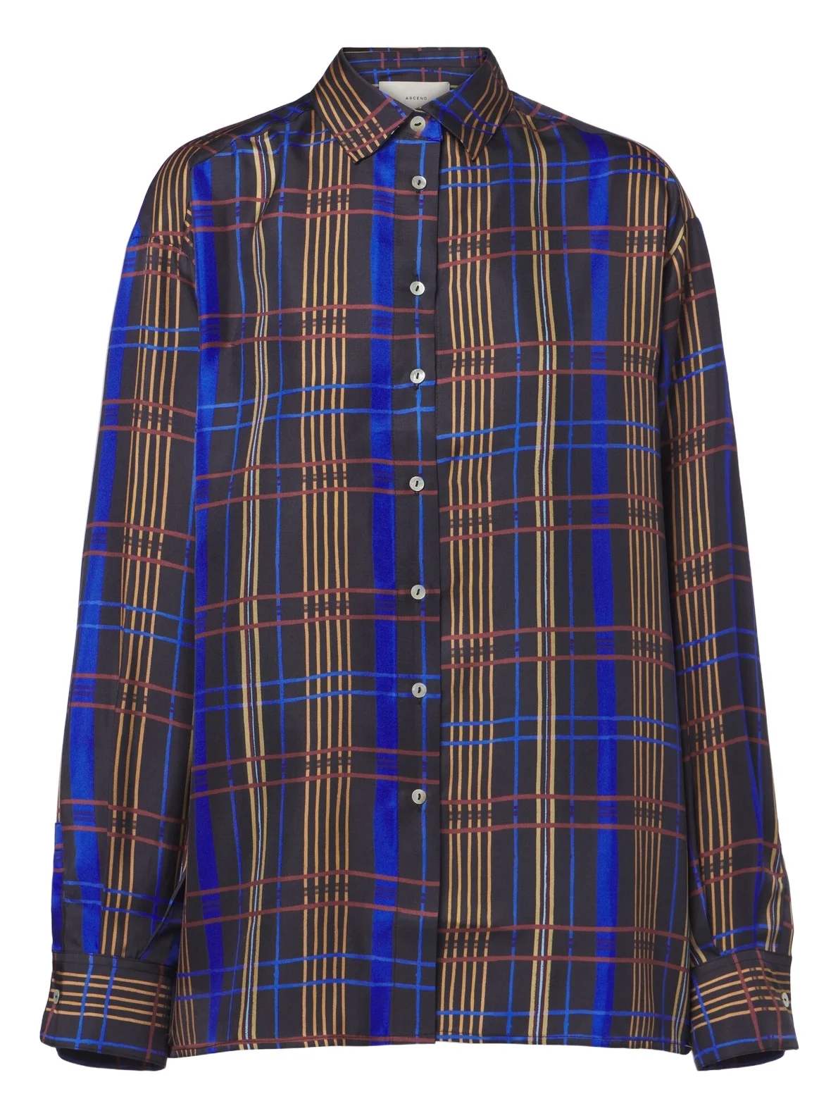 ASCENO Maya checked silk shirt