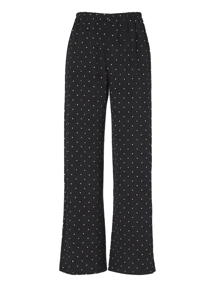 Austin polka-dot silk wide-leg pants Austin polka-dot silk wide-leg pants