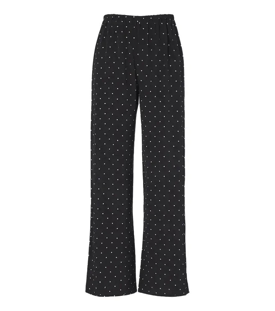 Austin polka-dot silk wide-leg pants Austin polka-dot silk wide-leg pants