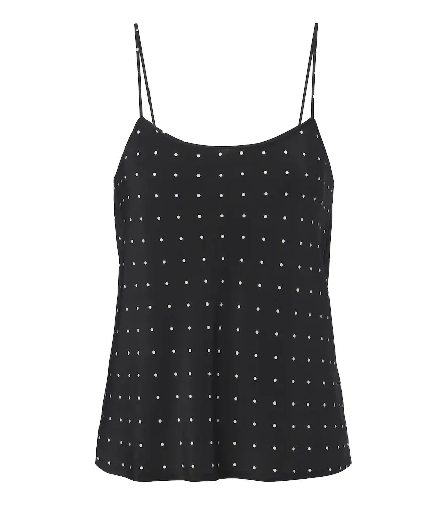 ASCENO Matera polka-dot silk camisole