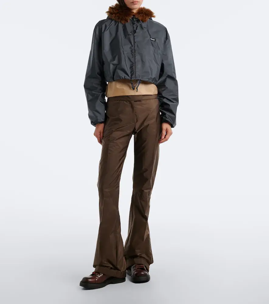 Miu Miu Shearling-trimmed technical jacket | Thumbnail 5 Miu Miu Shearling-trimmed technical jacket | Thumbnail 5