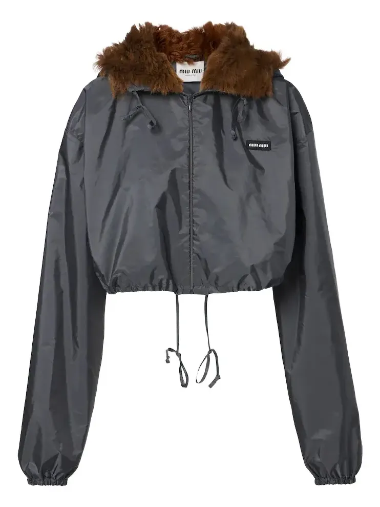 Shearling-trimmed technical jacket