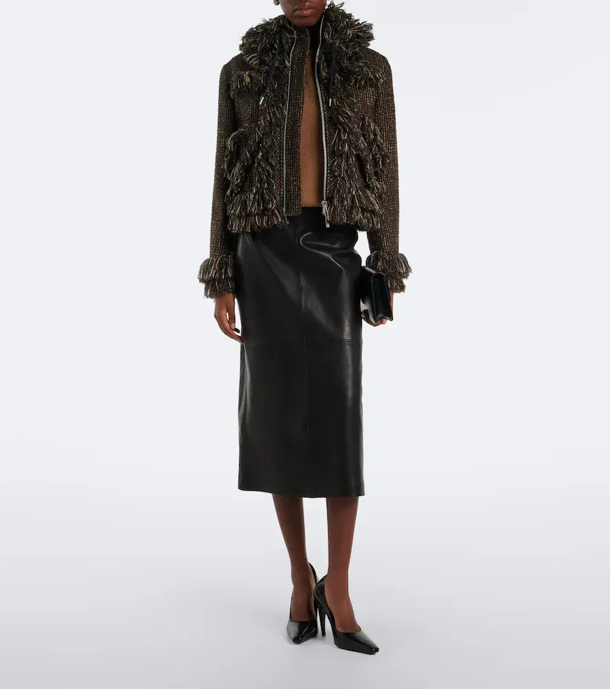 Nour Hammour Alana leather pencil skirt | Thumbnail 2