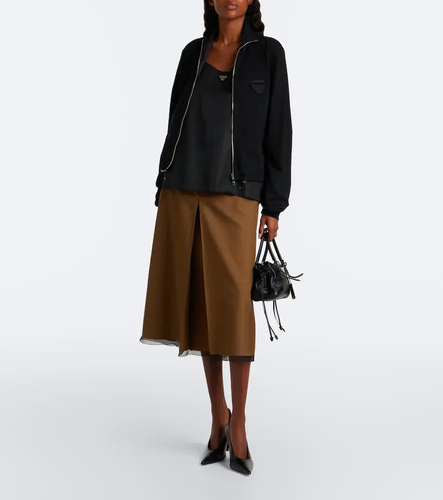 Prada Reversible cotton and Re-Nylon blouson jacket | Thumbnail 3 Prada Reversible cotton and Re-Nylon blouson jacket | Thumbnail 3